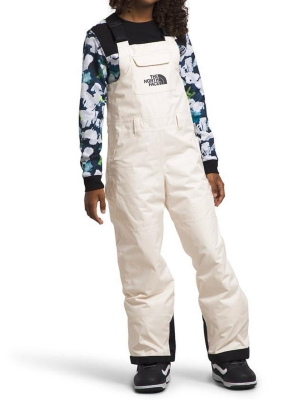 NWT The North Face | Unisex Teen Insulated Freedom Ski Bibs | White Dune | XXL